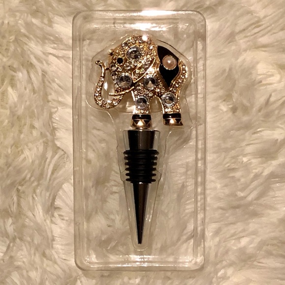 CRYSTAL ENCRUSTED ELEPHANT WINE TOPPER!! BNIB & NEVER USED!! - Picture 4 of 9